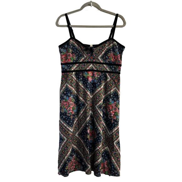 Vintage Free People Y2K Boho Floral Babydoll Velvet Strap Dress DeadStock Sz 10 - Picture 1 of 7